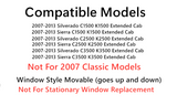 Movable Driver Left Side Quarter Window Quarter Glass Compatible with Chevrolet Silverado/GMC Sierra 1500 2500 3500 2 Door Extended Cab 2007-2013 Models (Not For Classic Models)