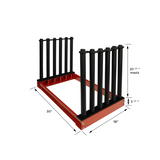 Windshield Metal Rack 5-Slot Heavy Duty WR-5 – Powder Coated Steel, Holds Up to 5 Windshields, High-Density Foam & Rubber Padding, Solid Rubber Locks, Mountable to Vans & Truck Beds, 19” x 30” x 24”, 90mm Base Height, 52cm Masts Height