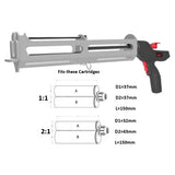 Powerpush by Meritool 9026-200M-EXT-KIT-12V-US 12V Cordless Dispenser, 200ml 1:1 & 2:1 Side-by-Side Cartridges, 600lb Thrust, Li-Ion Battery | SKU 9026-200M-EXT-KIT-12V-US