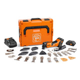 FEIN 71293661090 AmpShare MultiMaster AMM700 Max Kit AS Cordless Oscillating Multi Tool with 2x 4Ah ProCORE Batteries Charger L Box Full Accessory Set for Professional Use