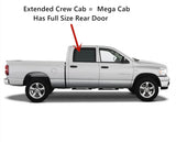 Tempered Passenger Right Side Rear Door Window Door Glass Compatible with Dodge Ram Pickup 1500 2500 3500 4500 4 Door Extended Crew/Mega Cab 2007-2009 Models