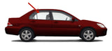 Passenger Right Side Rear Door Window Door Glass Compatible with Mitsubishi Lancer 4 Door Sedan 2002-2007 Models
