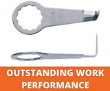 Fein L-Shaped Cutting Blade for Precision Work - Serrated Design for Smooth, Clean Cuts on Cordless MultiMaster Tools, 3/4" Blade Length, 2-Pack - 63903208010