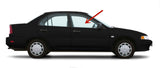 Passenger Right Side Front Door Window Door Glass Compatible with Mitsubishi Mirage 4 Door Sedan 1997-2001 Models