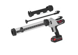 Powerpush by Meritool 6000 Series 20V Cordless Dispenser 600ml Sausage & 10 Oz Cartridge Adhesive Sealant Caulking Gun 1000lb Force Clear Barrel Tool SKU: 6000-610-20V