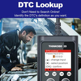 ThinkCar ThinkOBD 20 - Automotive Code Reader, OBD2 Scanner, Check Engine Light, Emissions Scanner, Live Data Stream, Smog Check