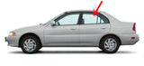 Driver Left Side Rear Door Window Door Glass Compatible with Mitsubishi Mirage 4 Door Sedan 1997-2001 Models