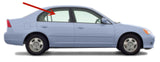Passenger Right Side Rear Door Window Door Glass Compatible with Honda Civic 4 Door Sedan 2001-2005 Models