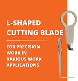 Fein L-Shaped Cutting Blade for Precision Work - Serrated Design for Smooth, Clean Cuts on Cordless MultiMaster Tools, 1" Blade Length, 2-Pack - 63903207012