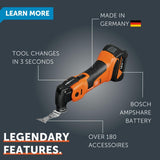 Fein Cordless MultiMaster AMM 700 1.7 Q Autoglas AS – 18V QuickIN Oscillating Tool for Automotive Repairs, Windshield Removal & Body Work – AMPShare/Bosch Battery Compatible (71293762090)