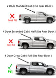 Passenger Right Side Rear Door Window Door Glass Compatible with GMC Sierra/Chevrolet Silverado 1500 4 Door Crew Cab 2019-2022 Models