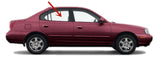 Passenger Right Side Rear Door Window Door Glass Compatible with Hyundai Elantra 4 Door Sedan 2001-2006 Models