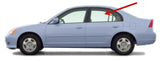 Driver Left Side Rear Door Window Door Glass Compatible with Honda Civic 4 Door Sedan 2001-2005 Models