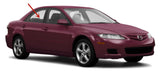 Passenger Right Side Rear Door Window Door Glass Compatible with Mazda 6 4 Door Sedan 2003-2008 Models