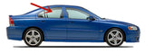 Passenger Right Side Rear Door Window Door Glass Compatible with Volvo S60 4 Door Sedan 2001-2009 Models