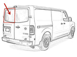 Heated Back Window Back Glass Driver Left Side Compatible with Nissan NV1500 NV2500 NV3500 2012-2020 Models