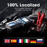 TOPDON BT200 12V Car Battery Tester with 2.4" LCD Display | 100–2000 CCA Automotive Battery Analyzer for Flooded, AGM, GEL, EFB, VRLA | Cranking & Charging Test for 12V & 24V Systems