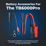 TB6000Pro Battery Accessories – Includes TOPDON ring terminals and alligator clips for secure connections and improved stability during testing and diagnostics.