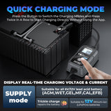 TOPDON TB6000Pro Smart Battery Charger & Tester – 6V/12V Lead-Acid & 12V Lithium, 9-Step Smart Charging, Bluetooth App Control, Pre/Post Test Reports, IP65 Waterproof, Professional & DIY Use