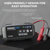 TOPDON Tornado30000 Smart Battery Charger | 6V/12V/24V Lead-Acid & Lithium | 9-Step Smart Charging, 12 Modes, Multi-Battery Support, Power Supply Function