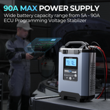 TOPDON Tornado90000 Smart Battery Charger | 12V & 24V Lead-Acid & Lithium Charger for AGM, GEL, EFB Batteries | 6 Charging Modes, 9-Step Smart Charging, ECU Programming, 5-90A