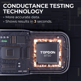 TOPDON BT50 Battery Tester – 12V Lead-Acid Battery, Charging & Cranking Analyzer with Conductance Technology, Spark-Free Safety & Reverse Polarity Protection, Data Review, Multilingual