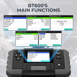 TOPDON BT600 Battery Tester – 12V & 24V Lead-Acid Battery, Cold Cranking Amp & Charging Analyzer with 3.5" Color Screen, Built-in Thermal Printer, Conductance Technology & Reverse Polarity Protection