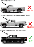 Driver Left Side Rear Door Window Door Glass Compatible with Chevrolet Silverado 2500/3500 2020-2024 & GMC Sierra 2500/3500 2020-2023 4 Door Crew Cab Pickup (Full Size Rear Door) Models