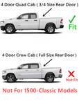 Driver Left Side Rear Door Window Door Glass Compatible with Ram Pickup 1500 4 Door Quad Cab 2019-2024 Models (Not For 1500Classic)