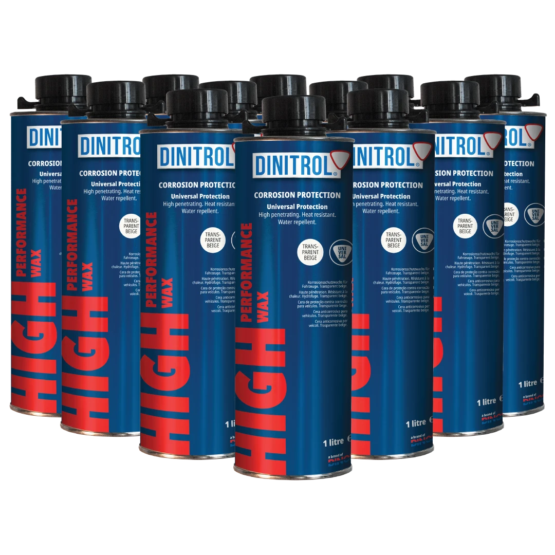 DINITROL High Performance Wax Transparent Beige, Water-Repellent Corrosion Protection Wax, High-Penetration Cavity & Vehicle Rust Preventive, Heat Resistant up to 180°C, 500 ml Spray / 1 L Can