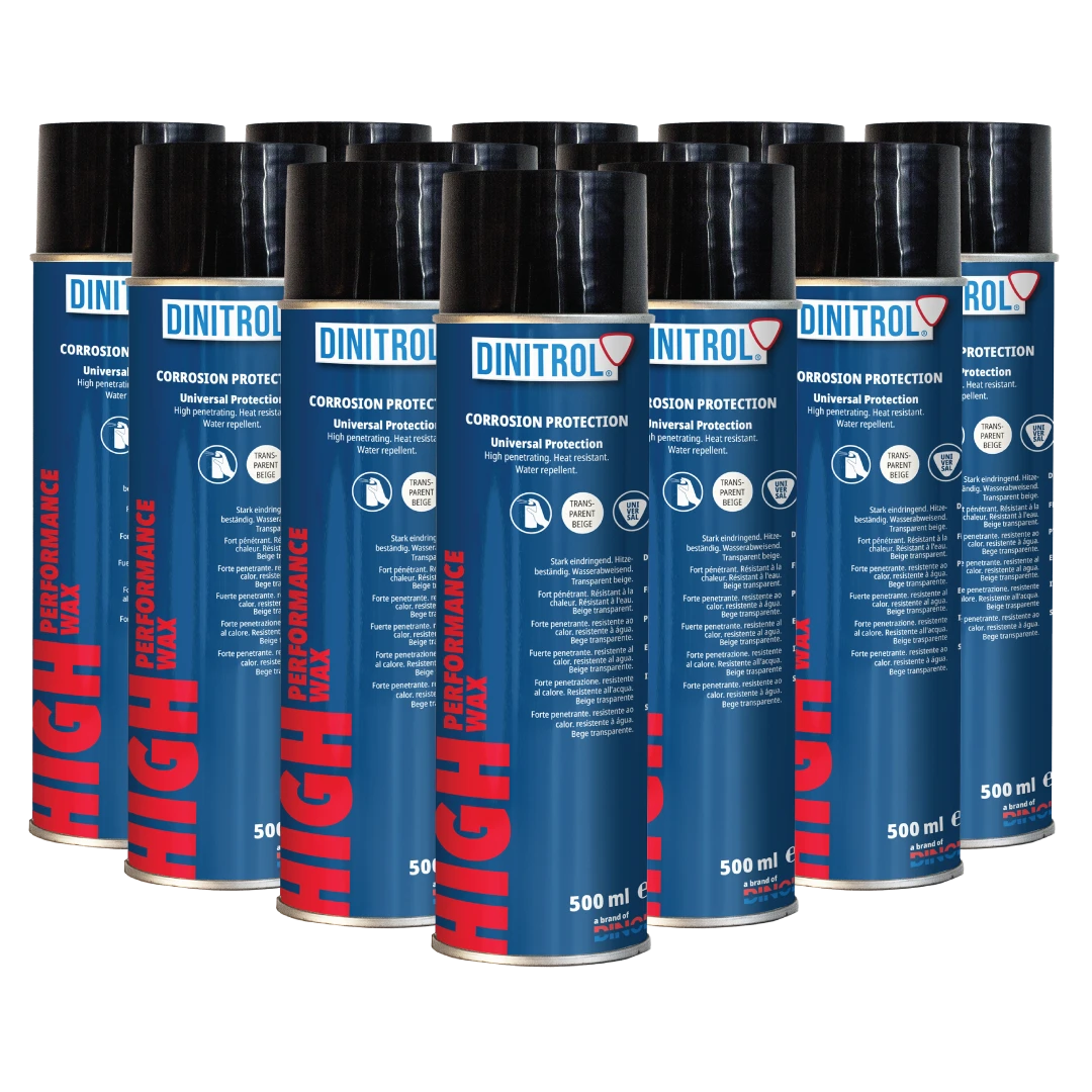 DINITROL High Performance Wax Transparent Beige, Water-Repellent Corrosion Protection Wax, High-Penetration Cavity & Vehicle Rust Preventive, Heat Resistant up to 180°C, 500 ml Spray / 1 L Can