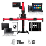 Autel IA1000LDWTDT Automated Wheel Alignment & ADAS Calibration System with MaxiSYS Ultra S2, Digital & Physical LDW Targets, 27-Inch Monitors, Robotic Laser-Guided Positioning System