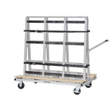 Groves GLC-3248 54" L x 32" W x 48" H Glass Cart, glass panels and marble slabs, Rack