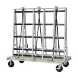 Groves GLC-3248 54" L x 32" W x 48" H Glass Cart, glass panels and marble slabs, Rack