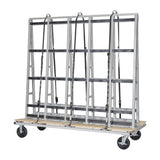 Groves GLC-3672 84" L x 36" W x 72" H Glass Cart, glass panels and marble slabs, racks