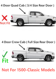 Passenger Right Side Rear Door Window Door Glass Compatible with Ram 1500 Pickup 4 Door Crew Cab 2019-2024 Models (Not For 1500Classic)