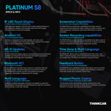 Thinkcar Platinum S8 8-Inch Professional Diagnostic Scanner - Full System OBD2 Tool with Bi-Directional Control & 28 Maintenance Resets
