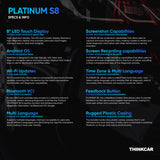 ThinkCar Platinum S8 - 8" Advanced Professional Automotive Diagnostic Tool with 28 Maintenance Functions And Special OE-Level Features