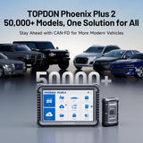 TOPDON Phoenix Plus 2 Advanced Automotive Diagnostic Tool – Wireless Full-System Scan, CAN-FD Support, ECU Coding, Active Testing & 41+ Maintenance Functions