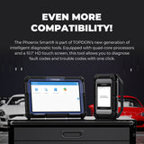 TOPDON Phoenix Smart Diagnostic Scanner | 10.1" HD Touchscreen, Quad-Core, 12600mAh Battery | OE-Level Diagnostics, Cloud-Based Programming, ADAS Compatible, MDCI Pro Included