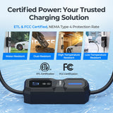 TOPDON PulseQ AC Portable: Mobile EV charger with plug-and-charge or scheduled modes, real-time LCD, adjustable current, IP65/NEMA4 durable, multi-safety protection, 3.8–7.7kW output, portable and easy to use.
