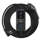 TOPDON PulseQ AC Portable: Mobile EV charger with plug-and-charge or scheduled modes, real-time LCD, adjustable current, IP65/NEMA4 durable, multi-safety protection, 3.8–7.7kW output, portable and easy to use.