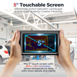 TOPDON TC003 Thermal Camera – High-Resolution 256x192 IR Imaging, 40mk Sensitivity, 5" Touchscreen, Dual Visible/IR Camera, Waveform Graphing, OTG Support, HVAC, Automotive & Industrial Use