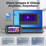 TOPDON TC003 Thermal Camera – High-Resolution 256x192 IR Imaging, 40mk Sensitivity, 5" Touchscreen, Dual Visible/IR Camera, Waveform Graphing, OTG Support, HVAC, Automotive & Industrial Use