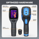 TC005 Handheld Thermal Camera | 256×192 IR Sensor | −20°C to 550°C (−4°F to 1022°F) | 12-Hour Runtime | 56° FOV, 4 Imaging Modes, Pseudo-Color, 2MP Visible Camera, Picture-in-Picture, PC Projection | IP54 Rugged Design