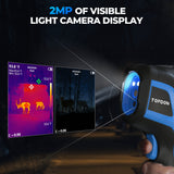 TC005 Handheld Thermal Camera | 256×192 IR Sensor | −20°C to 550°C (−4°F to 1022°F) | 12-Hour Runtime | 56° FOV, 4 Imaging Modes, Pseudo-Color, 2MP Visible Camera, Picture-in-Picture, PC Projection | IP54 Rugged Design