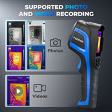 TC005 Handheld Thermal Camera | 256×192 IR Sensor | −20°C to 550°C (−4°F to 1022°F) | 12-Hour Runtime | 56° FOV, 4 Imaging Modes, Pseudo-Color, 2MP Visible Camera, Picture-in-Picture, PC Projection | IP54 Rugged Design