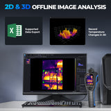 TC005 Handheld Thermal Camera | 256×192 IR Sensor | −20°C to 550°C (−4°F to 1022°F) | 12-Hour Runtime | 56° FOV, 4 Imaging Modes, Pseudo-Color, 2MP Visible Camera, Picture-in-Picture, PC Projection | IP54 Rugged Design