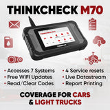 ThinkCar ThinkCheck M70 - 5" Full System OBD2 Scanner Car Code Reader Tablet Comprehensive Vehicle Diagnostic Scan Tool