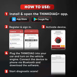 ThinkCar ThinkDiag - OE Level Diagnostic Tools OBD2 Scanner Bluetooth, All System Bi-Directional Scan Tool OE Level Diagnostic Tools
